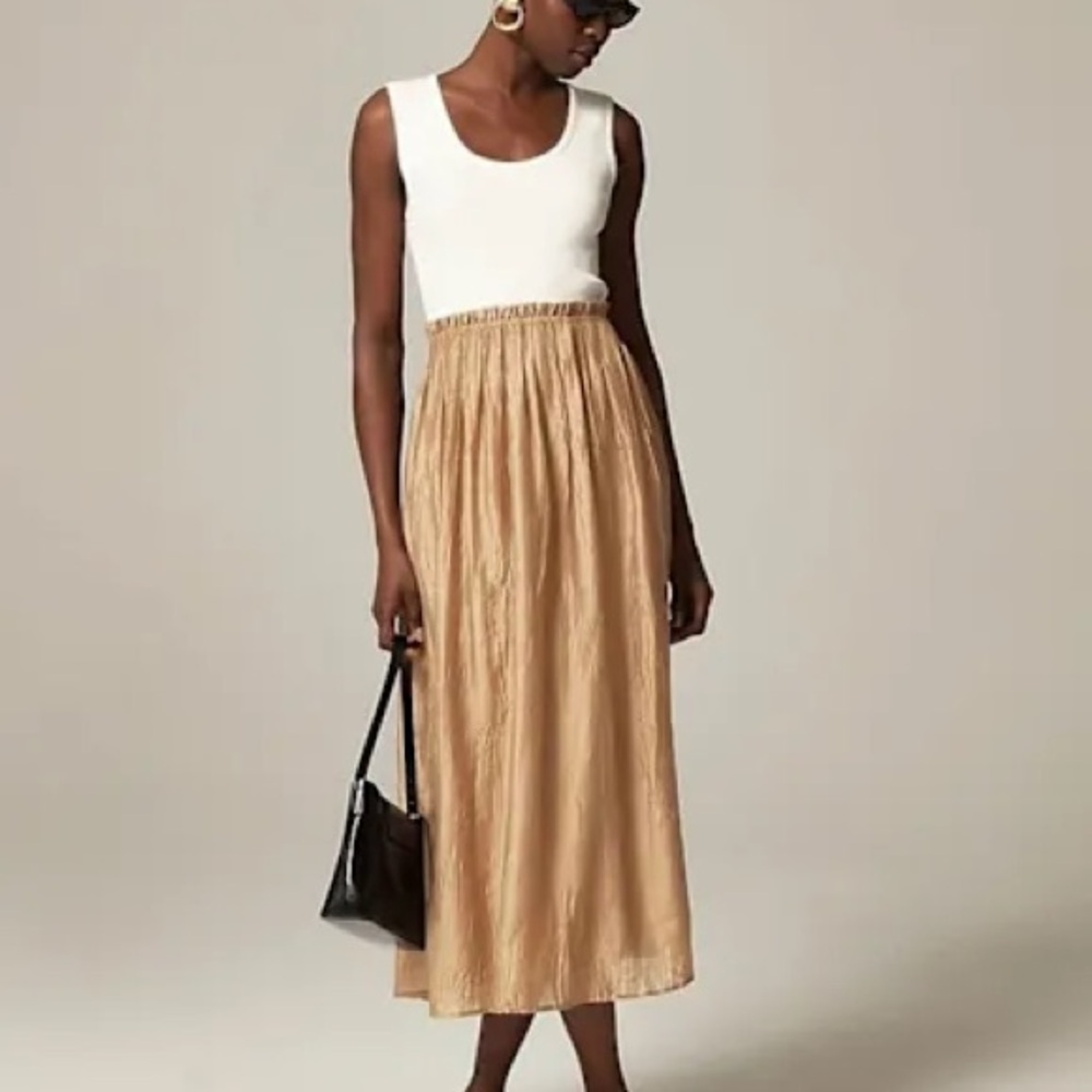 J. Crew Gathered-Waist Mixy Dress